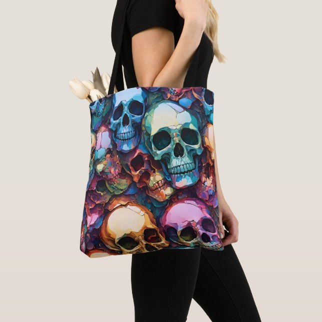 Funky Skulls Tote Bag (Close Up)