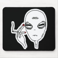 Funky Smoking Alien with Red Nails