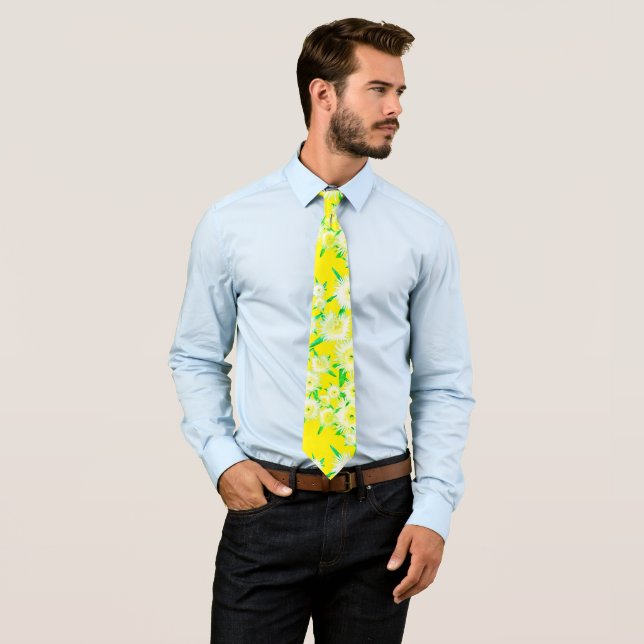 Funky Sour Figs Yellow Flowers Pattern Tie (In Situ)