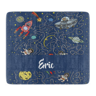 Funky space cats cutting board