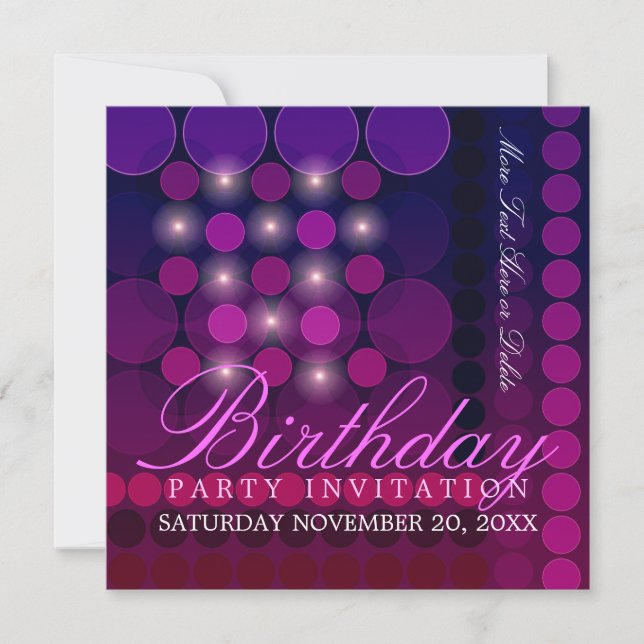 Funky Sparkle Disco Party Birthday Invitations (Front)