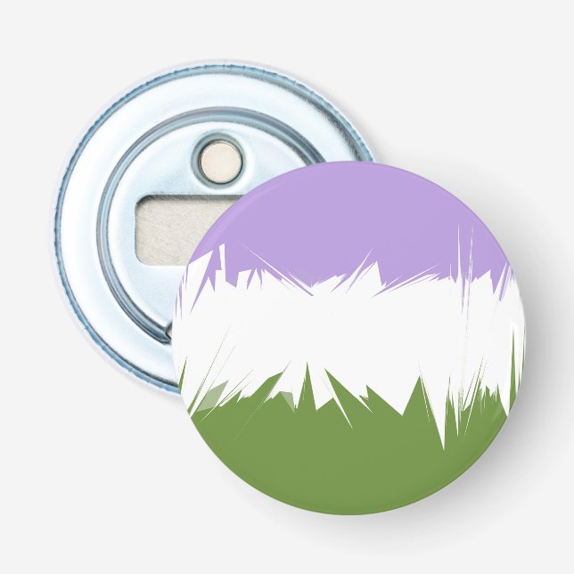 Funky Spiky ZigZag Abstract Genderqueer Pride Flag Bottle Opener (Front)
