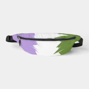 Funky Spiky ZigZag Abstract Genderqueer Pride Flag Bum Bags