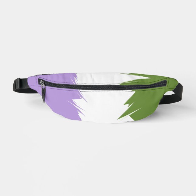 Funky Spiky ZigZag Abstract Genderqueer Pride Flag Bum Bags (Front)