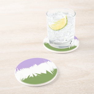 Funky Spiky ZigZag Abstract Genderqueer Pride Flag Coaster
