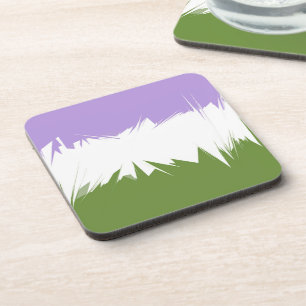 Funky Spiky ZigZag Abstract Genderqueer Pride Flag Coaster