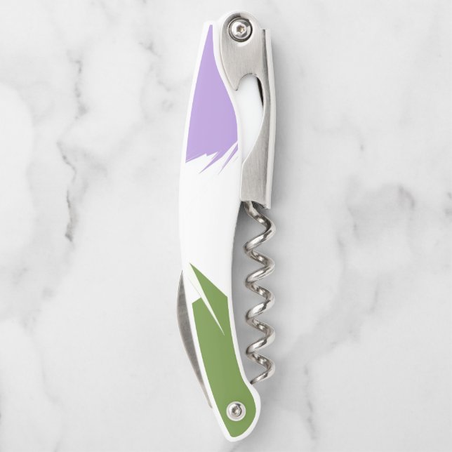 Funky Spiky ZigZag Abstract Genderqueer Pride Flag Corkscrew (Back)