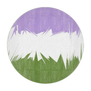 Funky Spiky ZigZag Abstract Genderqueer Pride Flag Cutting Board