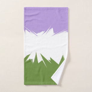 Funky Spiky ZigZag Abstract Genderqueer Pride Flag Hand Towel