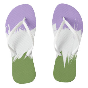 Funky Spiky ZigZag Abstract Genderqueer Pride Flag Jandals