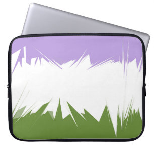 Funky Spiky ZigZag Abstract Genderqueer Pride Flag Laptop Sleeve