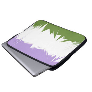 Funky Spiky ZigZag Abstract Genderqueer Pride Flag Laptop Sleeve