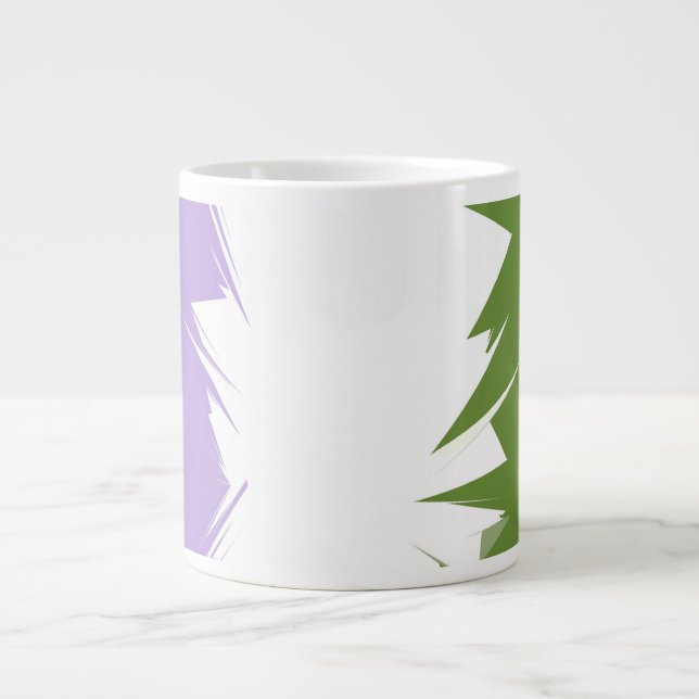 Funky Spiky ZigZag Abstract Genderqueer Pride Flag Large Coffee Mug (Front)
