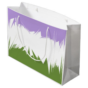 Funky Spiky ZigZag Abstract Genderqueer Pride Flag Large Gift Bag