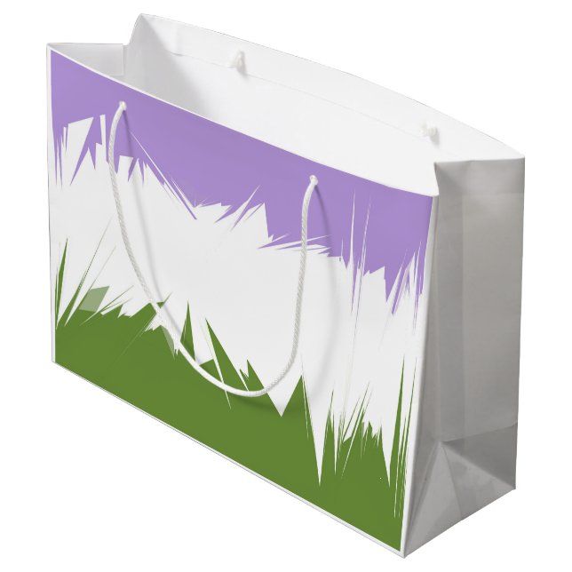 Funky Spiky ZigZag Abstract Genderqueer Pride Flag Large Gift Bag (Back Angled)