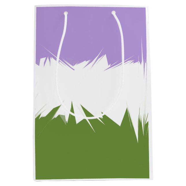 Funky Spiky ZigZag Abstract Genderqueer Pride Flag Medium Gift Bag (Front)
