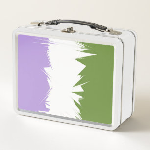 Funky Spiky ZigZag Abstract Genderqueer Pride Flag Metal Lunch Box