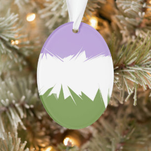Funky Spiky ZigZag Abstract Genderqueer Pride Flag Ornament