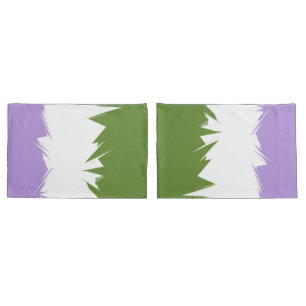 Funky Spiky ZigZag Abstract Genderqueer Pride Flag Pillowcase