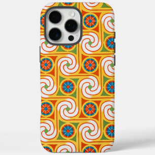 Funky Spiral 1970s Retro Fashion Circles Pattern iPhone 16 Pro Max Case