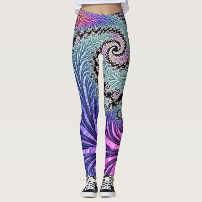 Funky Spiral Fractal Leggings (Front)