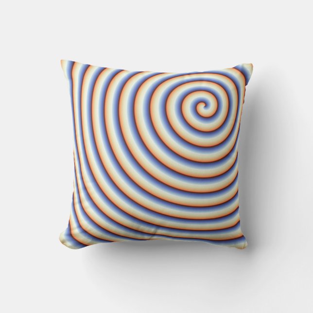 Funky Spiral Visual Illusion Curl Energy Cushion (Front)