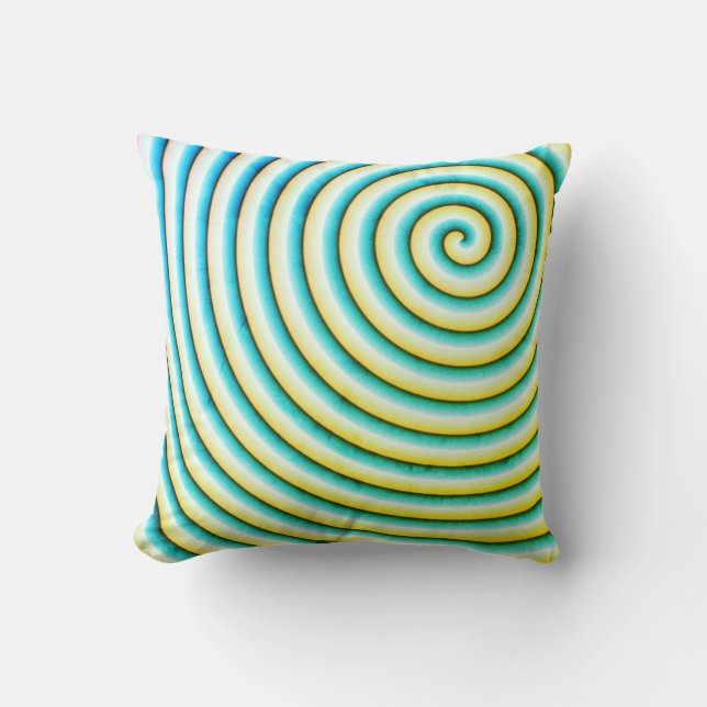 Funky Spiral Visual Illusion Curl Energy Cushion (Front)