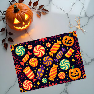 Funky Spooky Candy and Jack-o'-Lanterns Halloween  Tissue Paper