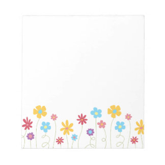 Funky Spring Flowers Notepad