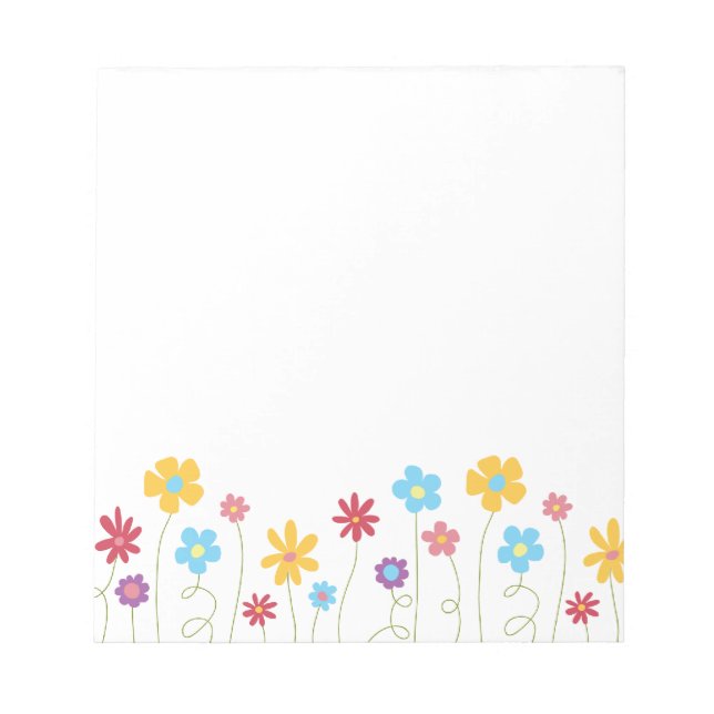 Funky Spring Flowers Notepad (Front)
