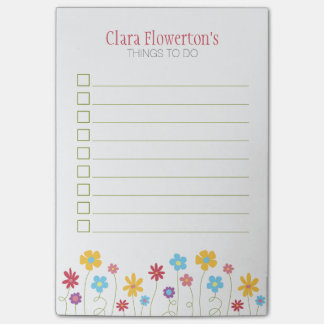 Funky Spring Flowers To Do List Post-it Notes