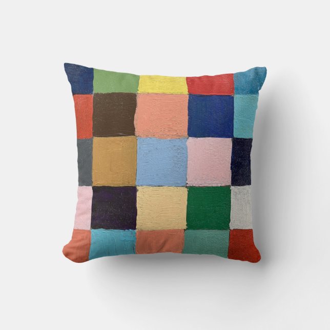 Funky Squares Throw Pillow  (Front)
