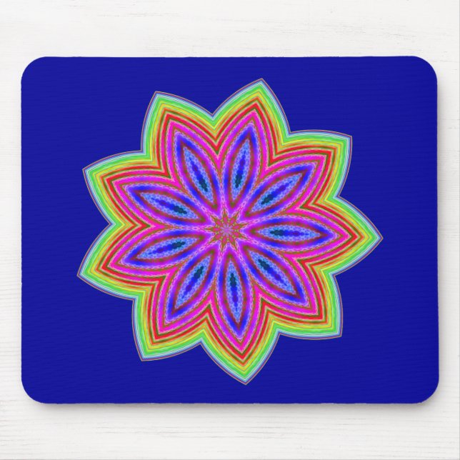 Funky Star Flower Mouse Pad (Front)
