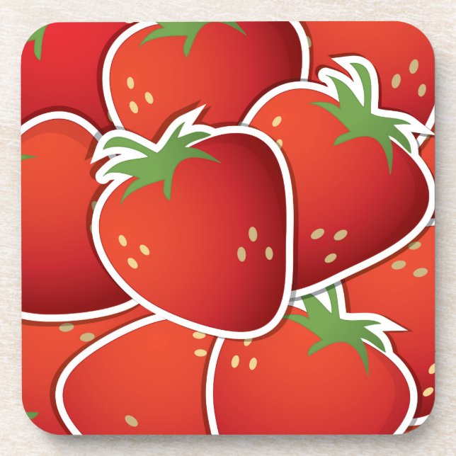 Funky strawberries coaster (Front)