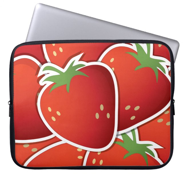 Funky strawberries laptop sleeve (Front)