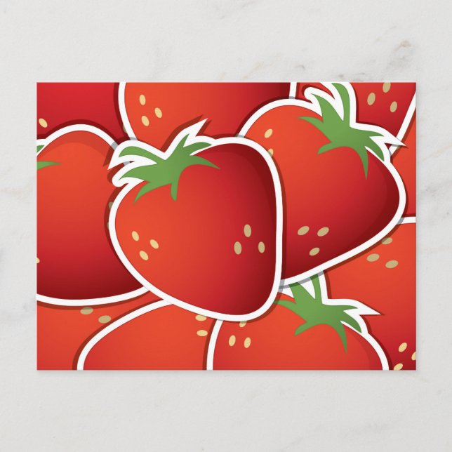 Funky strawberries postcard (Front)