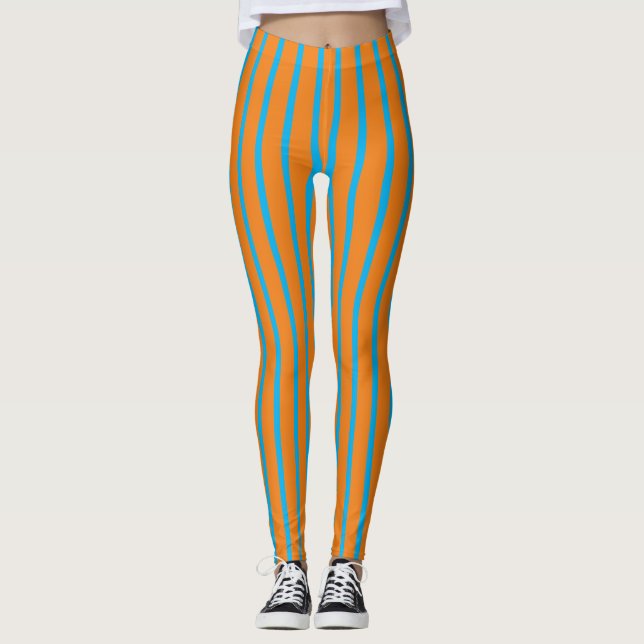 Funky striped Halloween  Leggings (Front)