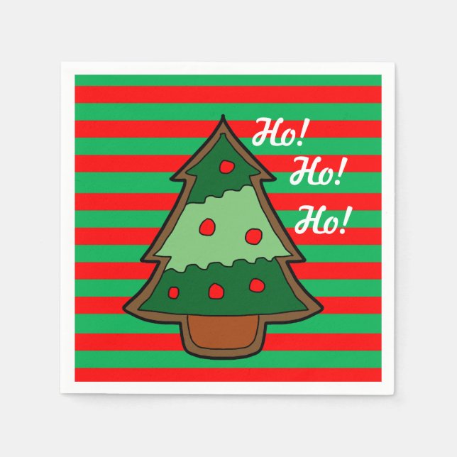 Funky Stripes and Christmas Tree Napkin (Front)