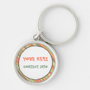 Funky Stripes ID tag Key Ring