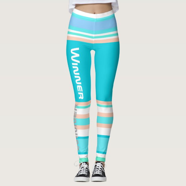 Funky Stripes Lines Winner Power Leggings (Front)