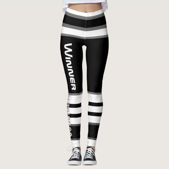 Funky Stripes Lines Winner Power Leggings (Front)
