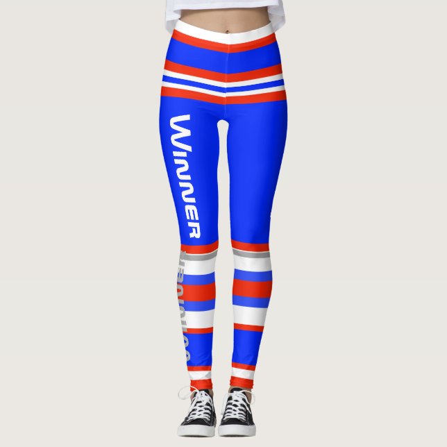 Funky Stripes Lines Winner Power Leggings (Front)