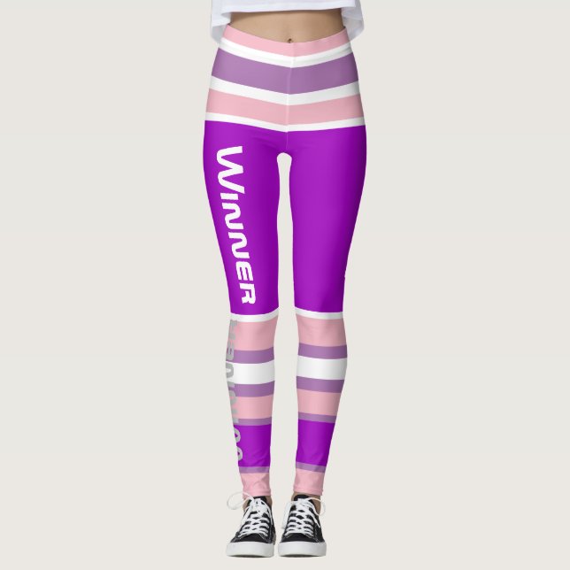 Funky Stripes Lines Winner Power Leggings (Front)