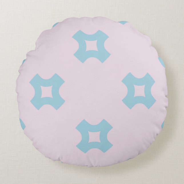 Funky style geometric seamless pattern with crosse round cushion (Front)