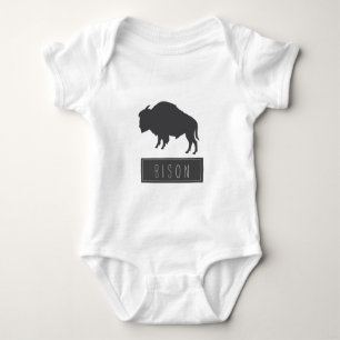Funky Stylish Bison Minimalism Baby Bodysuit