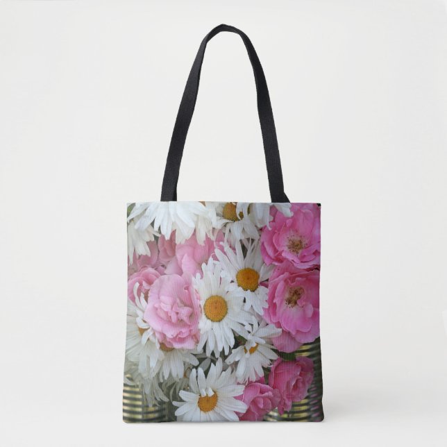 Funky Summer Colourful Daisies Tote Bag (Front)