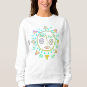 Funky Sun Face Abstract Wearable Art Sweatshirt