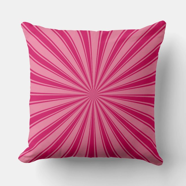 Funky Sun Rays Retro Stripes Cushion (Front)