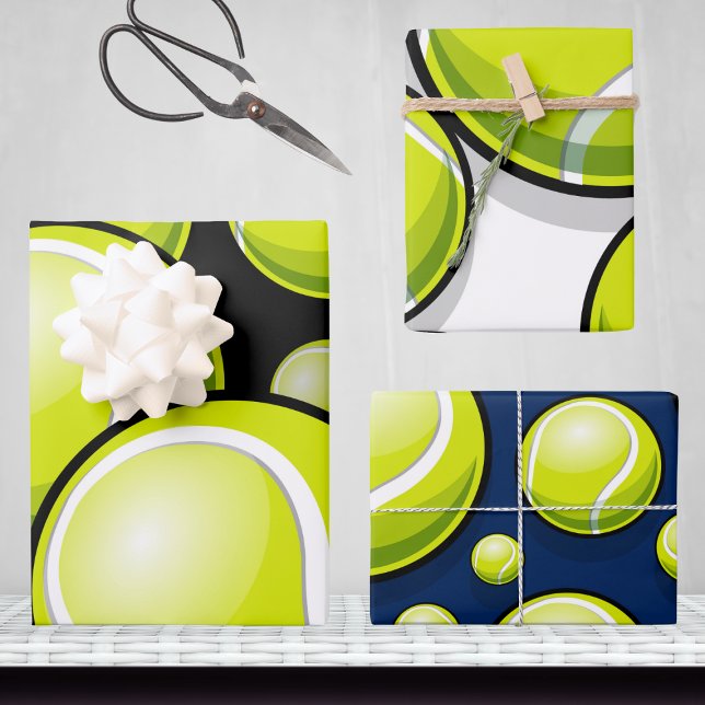Funky Tennis Ball Sport  Wrapping Paper Sheet (Creator Uploaded)