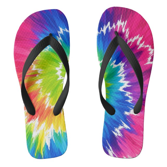 Funky Tie Dye Chappal 🌈✨ Jandals (Footbed)